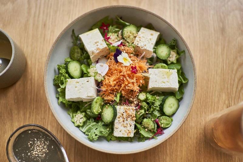 Organic tofu in a bowl